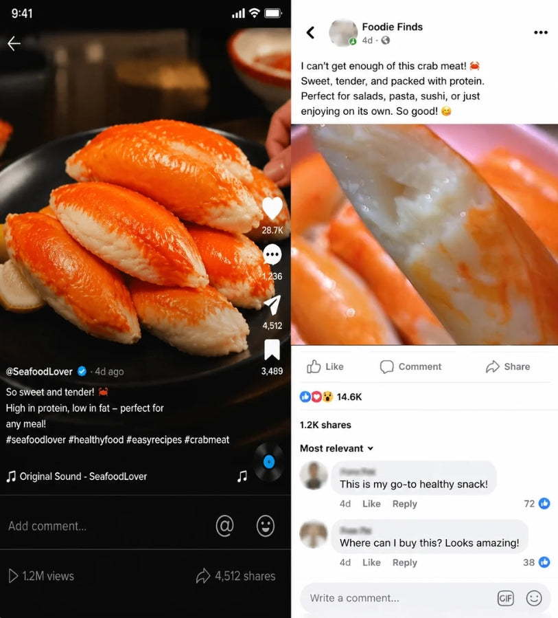 🦀 High Protein Crab Leg Seafood Snack, Low Carb Friendly, Ready-to-Eat Ocean Flavor Treat