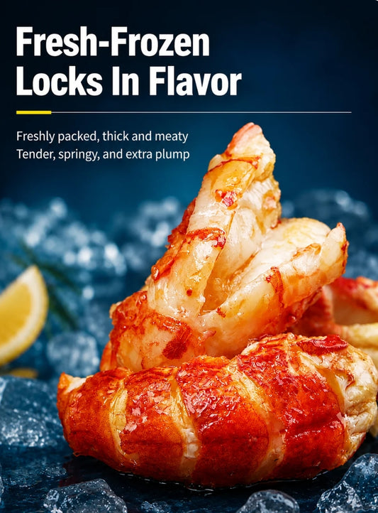 Fresh lobster tail meat with shel