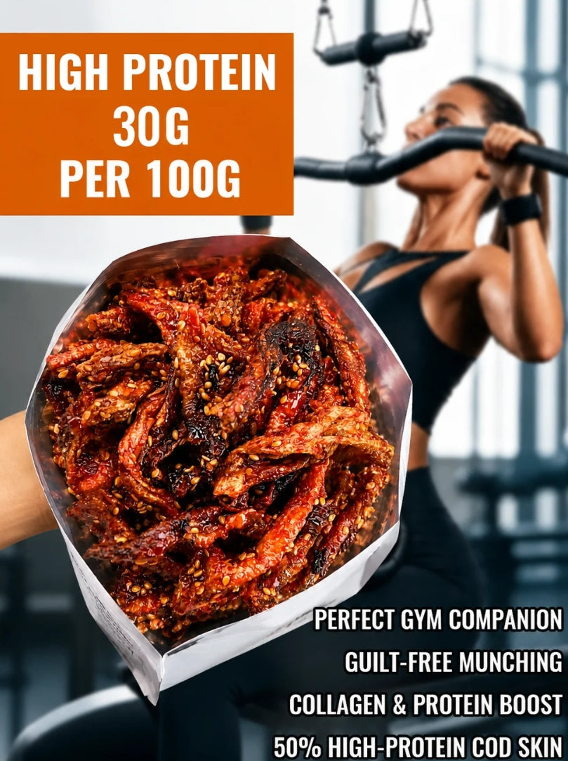 🌶️Premium Crispy Spicy Cod Skin Snack | Crunchy Seafood Chips