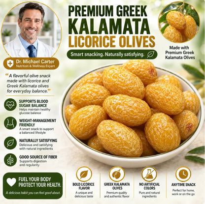 💰🧵Premium Greek Kalamata Licorice Olives – Rich, Chewy & Naturally Flavorful