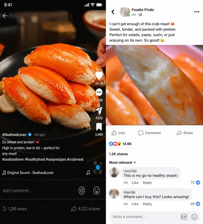 🦀 High Protein Crab Leg Seafood Snack, Low Carb Friendly, Ready-to-Eat Ocean Flavor Treat