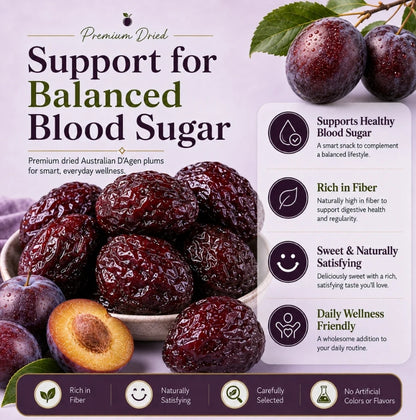 D'Agen Dried Plums - Naturally Sweet Support forHealthy Weight, Balanced Blood Sugar & Circulation