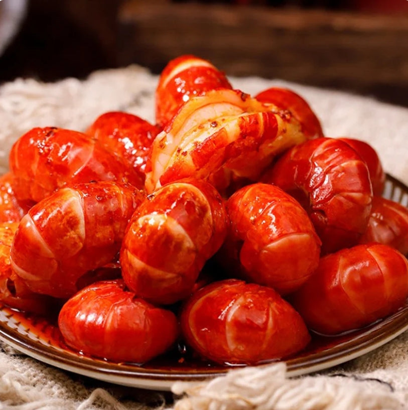 Fresh lobster tail meat with shel